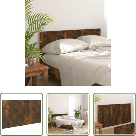 Madera contrachapada -  Cabecero cama madera contrachapada roble ahumado 160x1,5x80 cm