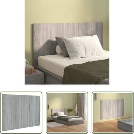 Madera contrachapada -  Cabecero de cama madera contrachapada gris Sonoma 120x1,5x80 cm