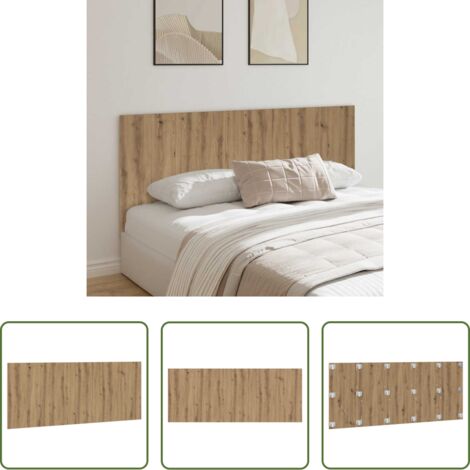 Madera contrachapada -  Cabecero de cama madera ingeniería roble artisan 200x1,5x80 cm