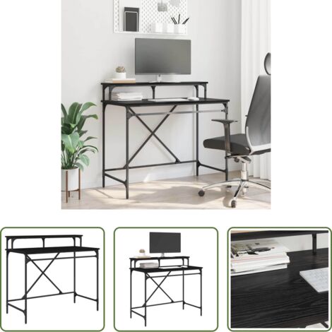 Madera contrachapada -  Escritorio Roble Negro 100 x 50 x 90 cm Madera contrachapada