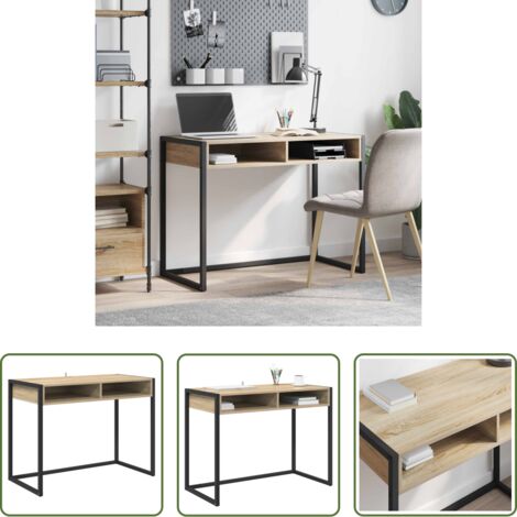 Madera contrachapada -  Escritorio Sonoma 100 x 50 x 75 cm Madera contrachapada