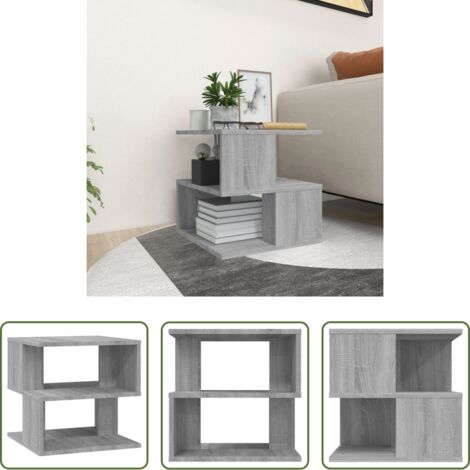 Madera contrachapada -  Mesa auxiliar de madera contrachapada gris Sonoma 40x40x40 cm