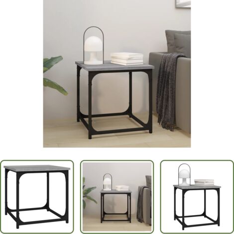 Madera contrachapada -  Mesa auxiliar de madera contrachapada gris Sonoma 40x40x40 cm