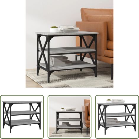 Madera contrachapada -  Mesa auxiliar madera contrachapada gris Sonoma 55x38x45 cm