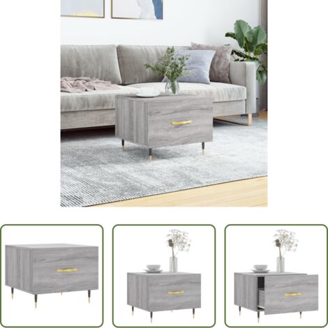 Madera contrachapada -  Mesa de centro madera contrachapada gris Sonoma 50x50x40 cm