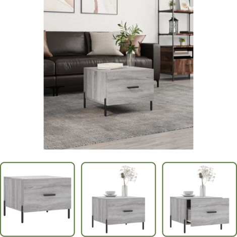 Madera contrachapada -  Mesa de centro madera contrachapada gris Sonoma 50x50x40 cm