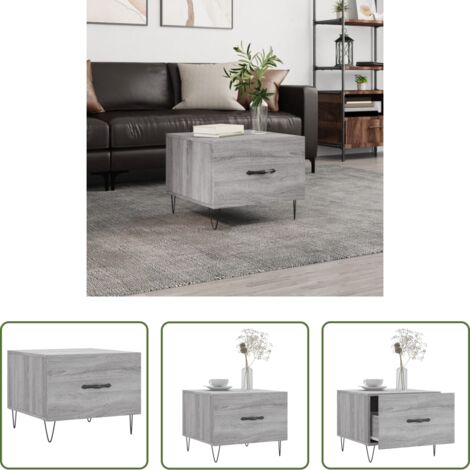 Madera contrachapada -  Mesa de centro madera contrachapada gris Sonoma 50x50x40 cm