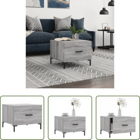 Madera contrachapada -  Mesa de centro madera contrachapada gris Sonoma 50x50x40 cm