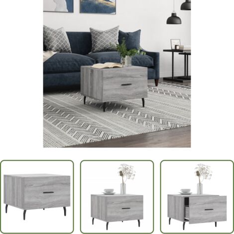 Madera contrachapada -  Mesa de centro madera contrachapada gris Sonoma 50x50x40 cm