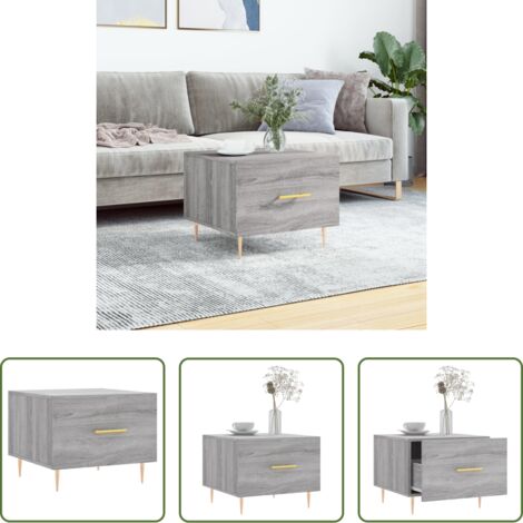 Madera contrachapada -  Mesa de centro madera contrachapada gris Sonoma 50x50x40 cm
