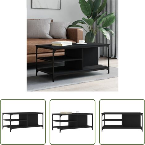 Madera contrachapada -  Mesa de centro madera contrachapada negro 100x50x45 cm