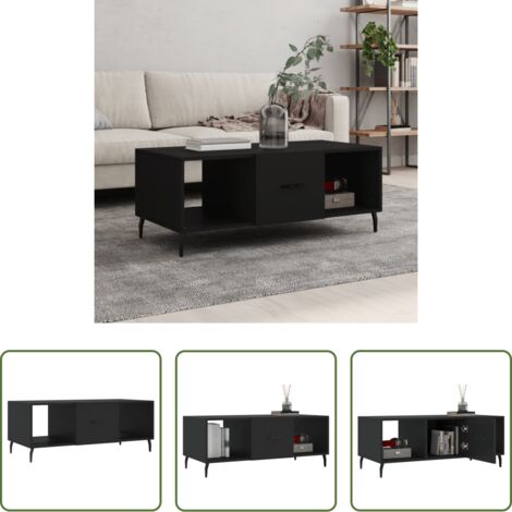 Madera contrachapada -  Mesa de centro madera contrachapada negro 102x50x40 cm