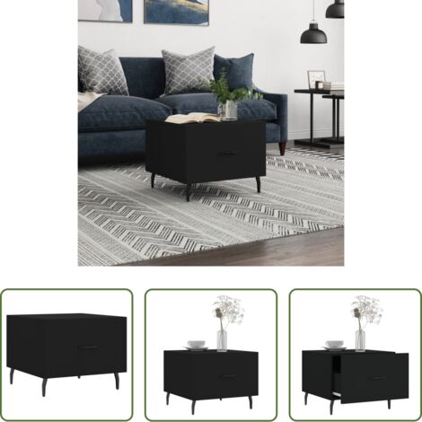 Madera contrachapada -  Mesa de centro madera contrachapada negro 50x50x40 cm