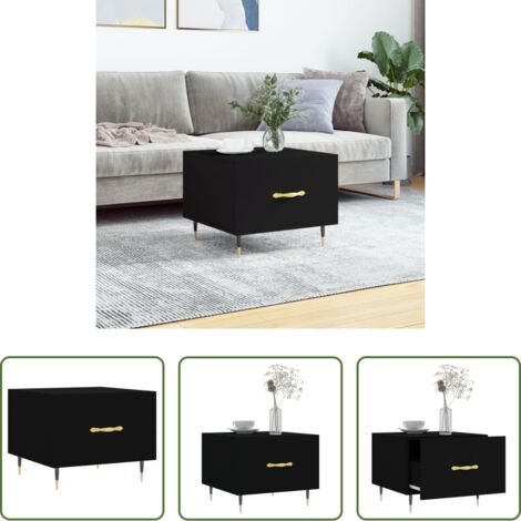 Madera contrachapada -  Mesa de centro madera contrachapada negro 50x50x40 cm