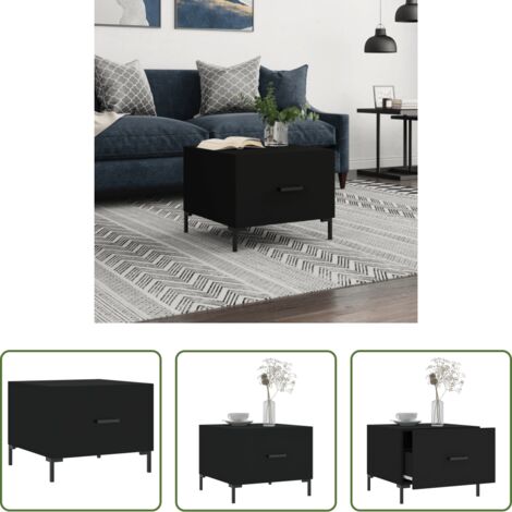 Madera contrachapada -  Mesa de centro madera contrachapada negro 50x50x40 cm