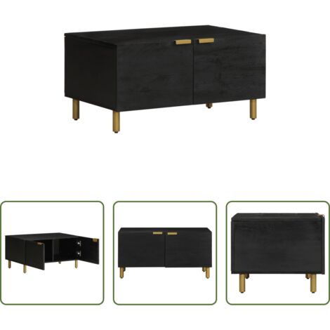 Madera contrachapada -  Mesa de centro madera contrachapada negro 80x50x40 cm