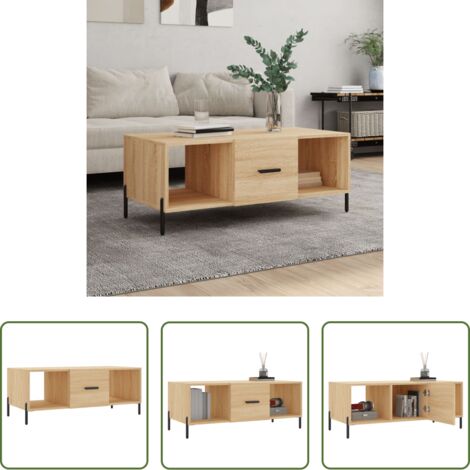 Madera contrachapada - Mesa de centro madera contrachapada roble Sonoma 102x50x40 cm