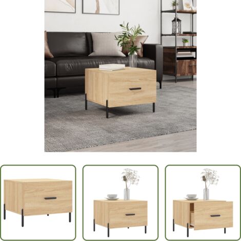 Madera contrachapada -  Mesa de centro madera contrachapada roble Sonoma 50x50x40 cm