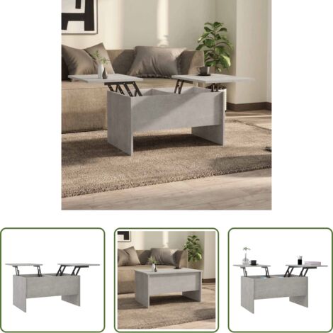 Madera contrachapada -  Mesa de centro madera de ingeniería gris hormigón 80x50x42,5 cm