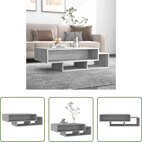 Madera contrachapada -  Mesa de centro madera de ingeniería gris Sonoma 105x55x32 cm