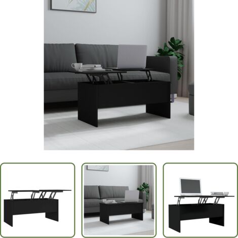 Madera contrachapada -  Mesa de centro madera de ingeniería negro 102x50,5x46,5 cm