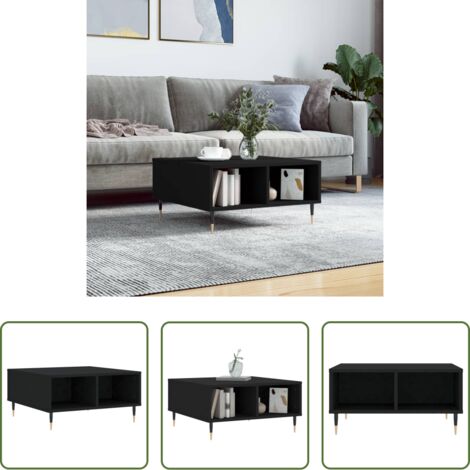 Madera contrachapada -  Mesa de centro madera de ingeniería negro 60x60x30 cm