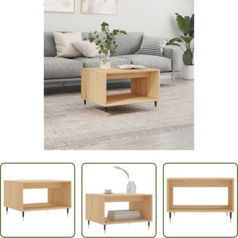 Madera contrachapada -  Mesa de centro madera de ingeniería roble Sonoma 60x50x40 cm