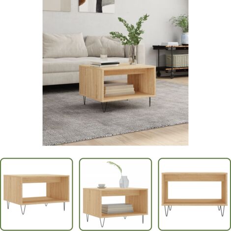 Madera contrachapada -  Mesa de centro madera de ingeniería roble Sonoma 60x50x40 cm