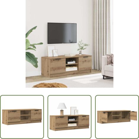 Madera contrachapada -  Mueble de TV madera contrachapada artisan roble 102x35x36,5 cm