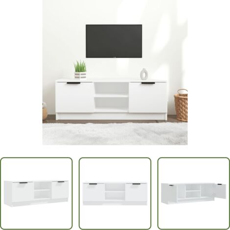 Madera contrachapada -  Mueble de TV madera contrachapada blanco 102x35x36,5 cm