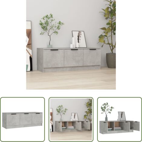 Madera contrachapada -  Mueble de TV madera contrachapada gris hormigón 102x35x36,5 cm