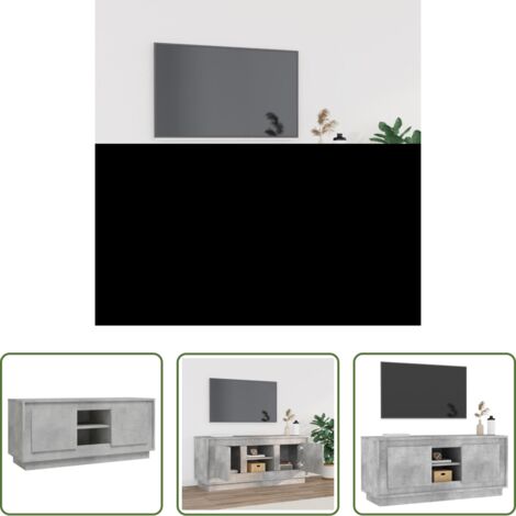 Madera contrachapada -  Mueble de TV madera contrachapada gris hormigón 102x35x45 cm
