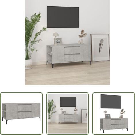 Madera contrachapada -  Mueble de TV madera contrachapada gris hormigón 102x44,5x50 cm