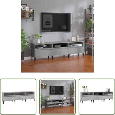 Madera contrachapada -  Mueble de TV madera contrachapada gris hormigón 150x30x44,5 cm
