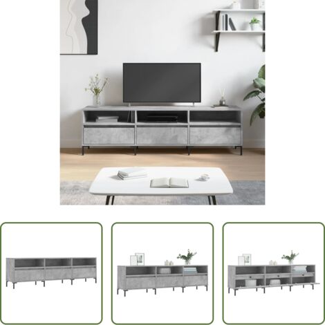 Madera contrachapada -  Mueble de TV madera contrachapada gris hormigón 150x30x44,5 cm
