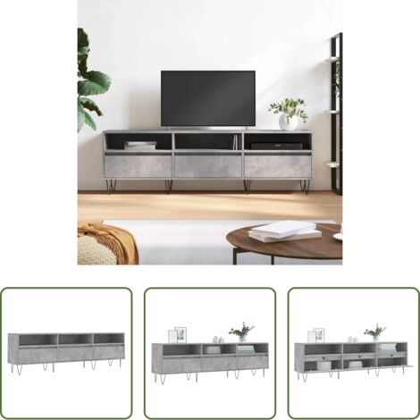 Madera contrachapada -  Mueble de TV madera contrachapada gris hormigón 150x30x44,5 cm