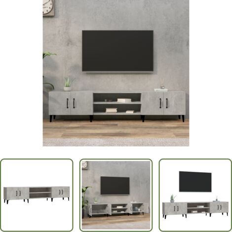Madera contrachapada -  Mueble de TV madera contrachapada gris hormigón 180x31,5x40 cm