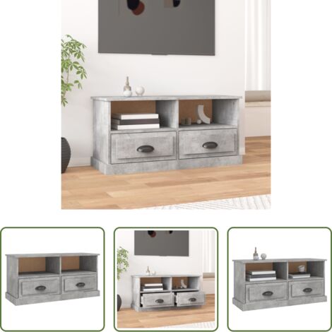 Madera contrachapada -  Mueble de TV madera contrachapada gris hormigón 93x35,5x45 cm