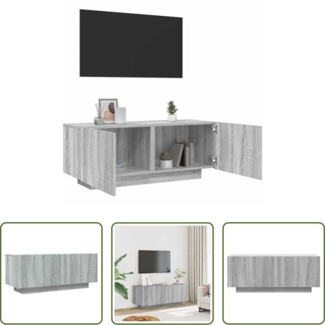 Madera contrachapada -  Mueble de TV madera contrachapada gris Sonoma 100x35x40 cm