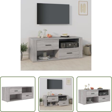 Madera contrachapada -  Mueble de TV madera contrachapada gris Sonoma 100x35x40 cm