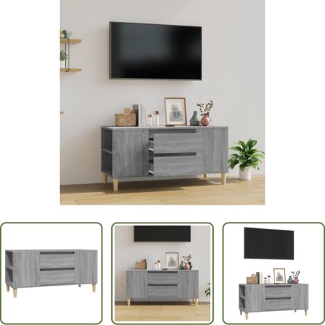 Madera contrachapada -  Mueble de TV madera contrachapada gris Sonoma 102x44,5x50 cm