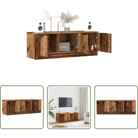 Madera contrachapada -  Mueble de TV madera contrachapada madera antigua 102x35x36,5 cm