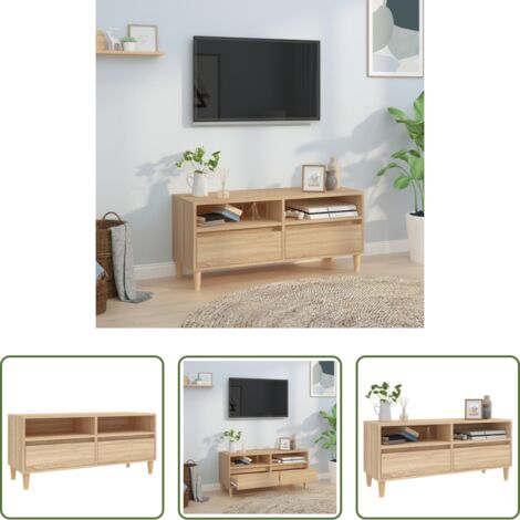 Madera contrachapada -  Mueble de TV madera contrachapada roble Sonoma 100x34,5x44,5 cm