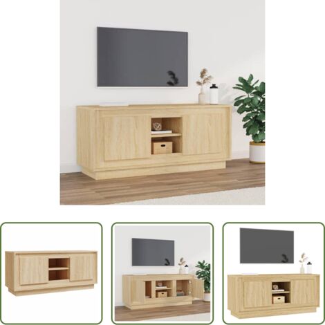 Madera contrachapada -  Mueble de TV madera contrachapada roble Sonoma 102x35x45 cm