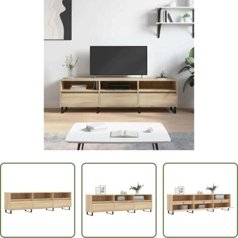 Madera contrachapada -  Mueble de TV madera contrachapada roble Sonoma 150x30x44,5 cm