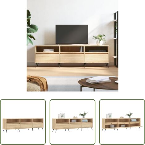 Madera contrachapada -  Mueble de TV madera contrachapada roble Sonoma 150x30x44,5 cm