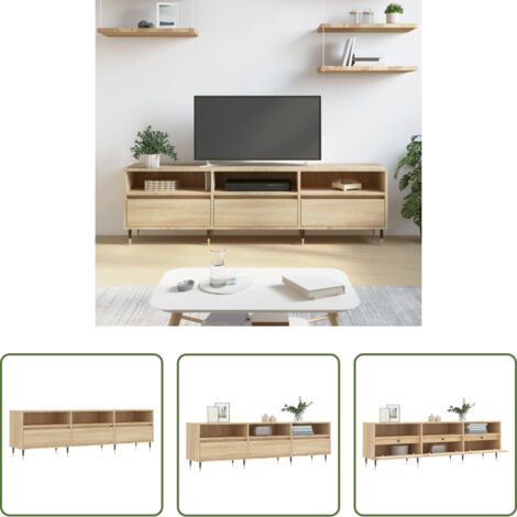Madera contrachapada -  Mueble de TV madera contrachapada roble Sonoma 150x30x44,5 cm