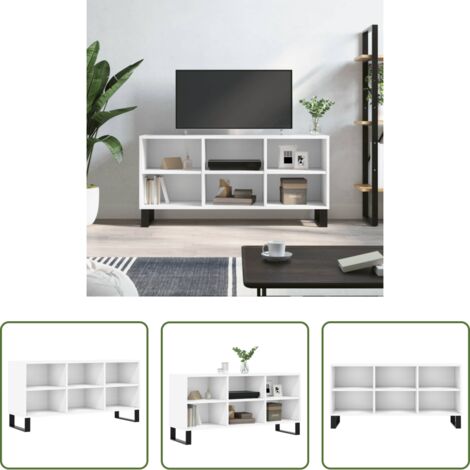 Madera contrachapada -  Mueble de TV madera de ingeniería blanco 103,5x30x50 cm