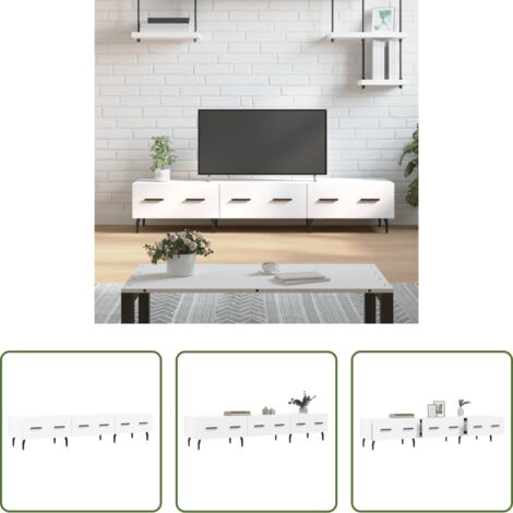 Madera contrachapada -  Mueble de TV madera de ingeniería blanco 150x36x30 cm