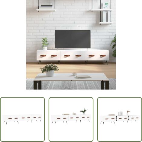 Madera contrachapada -  Mueble de TV madera de ingeniería blanco 150x36x30 cm